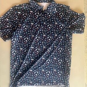 Blue Polo Shirt with Classic Collar and Lightweight Fabric